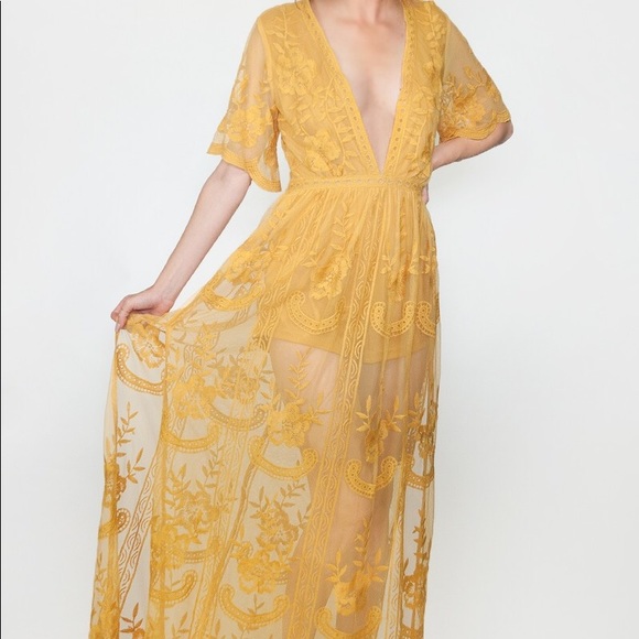 Deep-V Lace Maxi - Picture 7 of 8